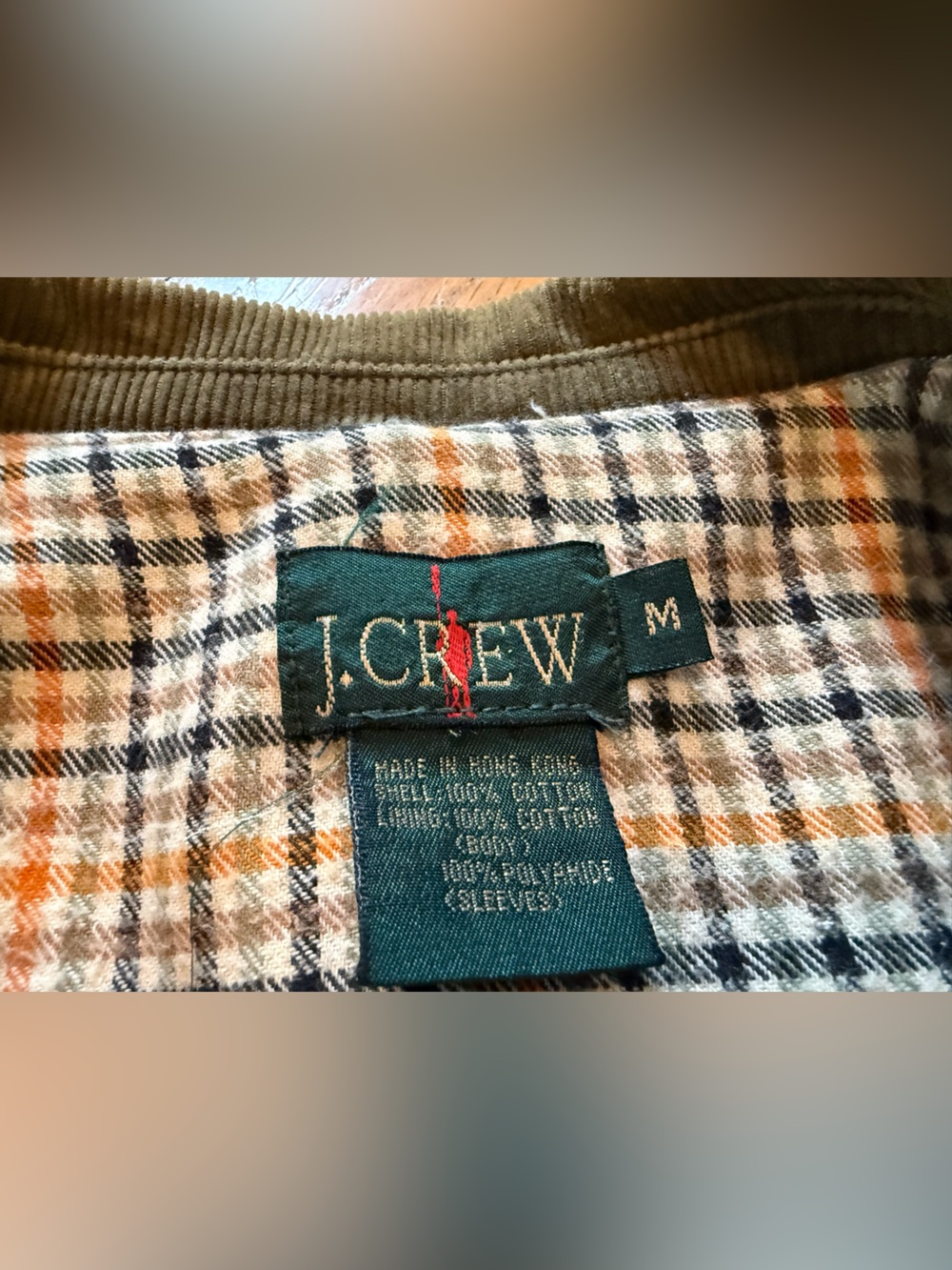 Vtg J. Crew Oarsman Corduroy Collar Barn Jacket Chore Coat Field Men’s Sz M Tan - Picture 4 of 16